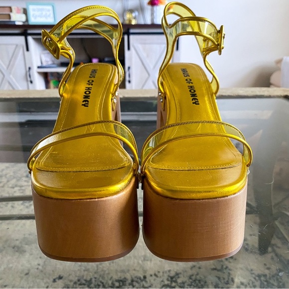 Haus Of Honey Sandal Connie Clog Platform PVC Yellow Transparent 38 EUC - Picture 4 of 8